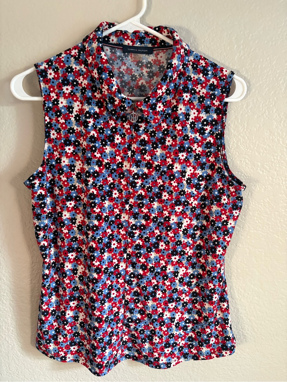 Tommy Hilfiger Sleeveless Floral Button-Front Camisole - Red, Blue, White
